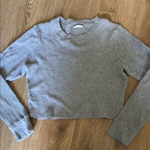 Artizia -TNA-cotton Gray Cropped Long Sleeve Top size Large